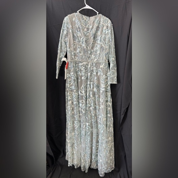 Mac Duggal 67869 NWT EMBELLISHED V NECK ILLUSION LONG SLEEVE A LINE GOWN - Picture 5 of 6
